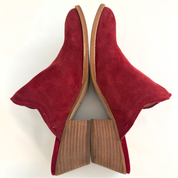 Dolce Vita Shanny Red Suede Leather Open Back Booties Sz 9 - Picture 8 of 12